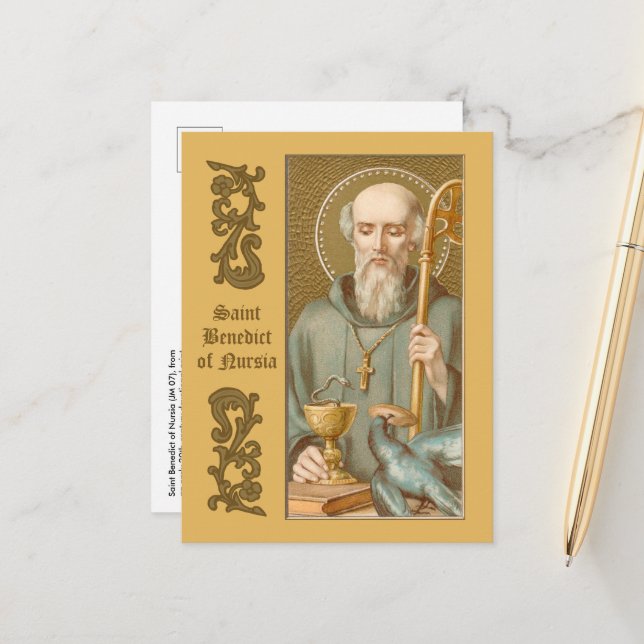 Carte Postale St. Benoît de Nursie (JM 07) (Devant/Arrière en situation)