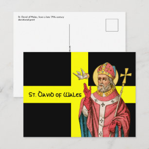Carte Postale St. David du Pays de Galles (P 001) et son drapeau