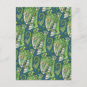 CARTE POSTALE ST. DRAGON SHAMROCK VERT DE PATRICK, IMAGINAIRE IR
