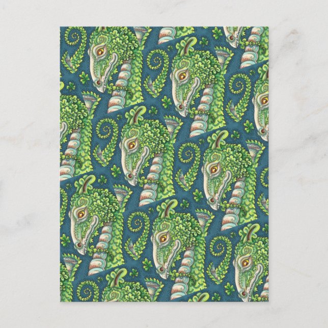 CARTE POSTALE ST. DRAGON SHAMROCK VERT DE PATRICK, IMAGINAIRE IR (Devant)