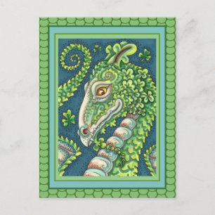 CARTE POSTALE ST. DRAGON SHAMROCK VERT DE PATRICK, IMAGINAIRE IR