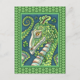 CARTE POSTALE ST. DRAGON SHAMROCK VERT DE PATRICK, IMAGINAIRE IR