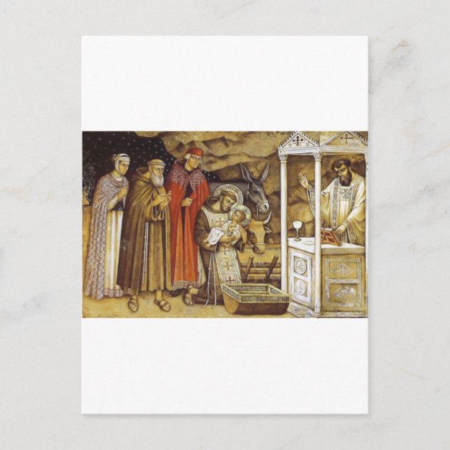 Carte Postale St Francis at the Nativity, mug key chain iPhone (Devant)
