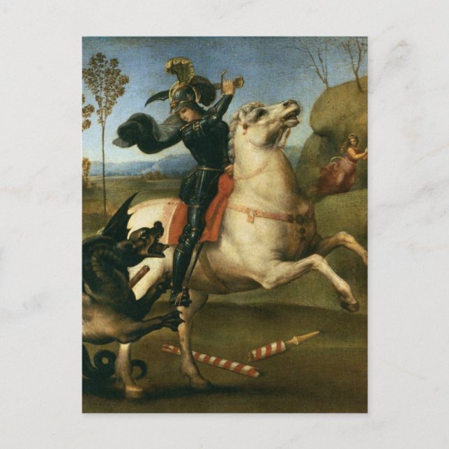 Carte Postale St George Combattre le dragon (Devant)