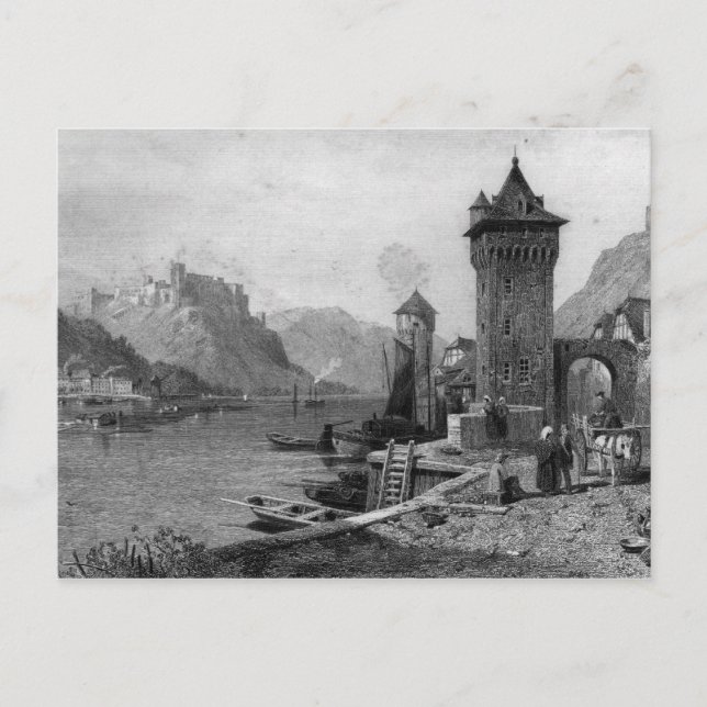 Carte Postale St. Goar, gravée par J. Outhwaite (Devant)