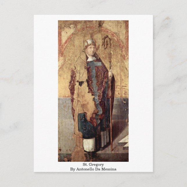 Carte Postale St. Gregory Par Antonello Da Messina (Devant)