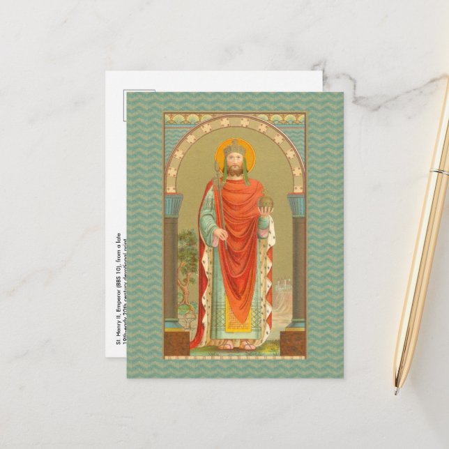 Carte Postale St. Henri II, Empereur (BBS 10) (Devant/Arrière en situation)