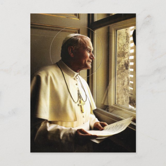 CARTE POSTALE ST JOHN PAUL II PROFONDÉMENT PENSÉ. (Devant)