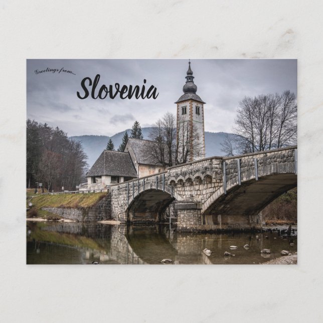 Carte Postale St John the Baptist Church Bohinj Slovenia (Devant)