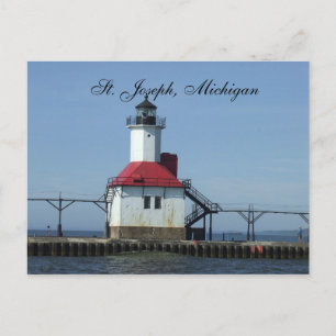 Carte Postale St. Joseph, phare du Michigan sur le lac Michigan