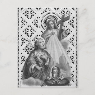 Carte Postale St. Joseph, Symboles papaux, et SHJ (Détail; LT 02