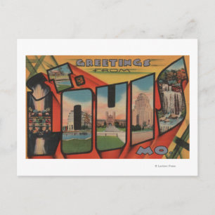 Carte Postale St. Louis, Missouri - Grandes Lettres Scènes 2