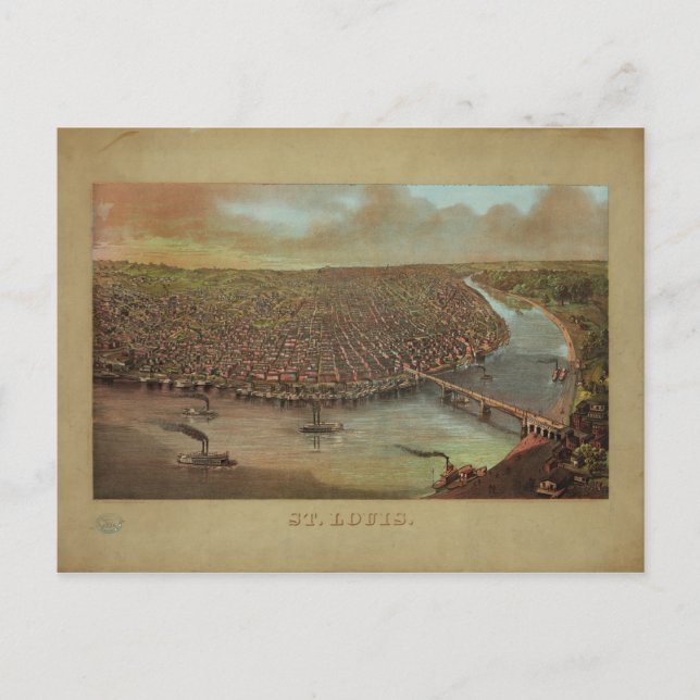 Carte Postale St. Louis Missouri par George Degen de 1873 (Devant)