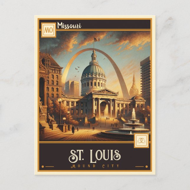 Carte Postale St Louis, Missouri | VINTAGE (Devant)