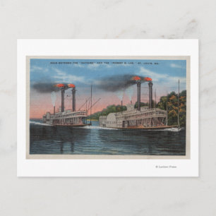 Carte Postale St. Louis, MO - Vue de Natchez et Robert E. Lee