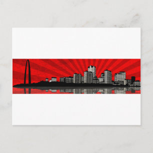 Carte postale St. Louis Skyline (rouge)