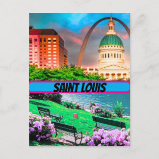 Carte Postale St Louis Voyage Art États-Unis Affiche Impression