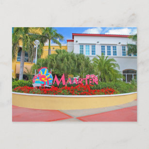 Carte Postale St. Maarten, Panneau de bienvenue, photographie, N