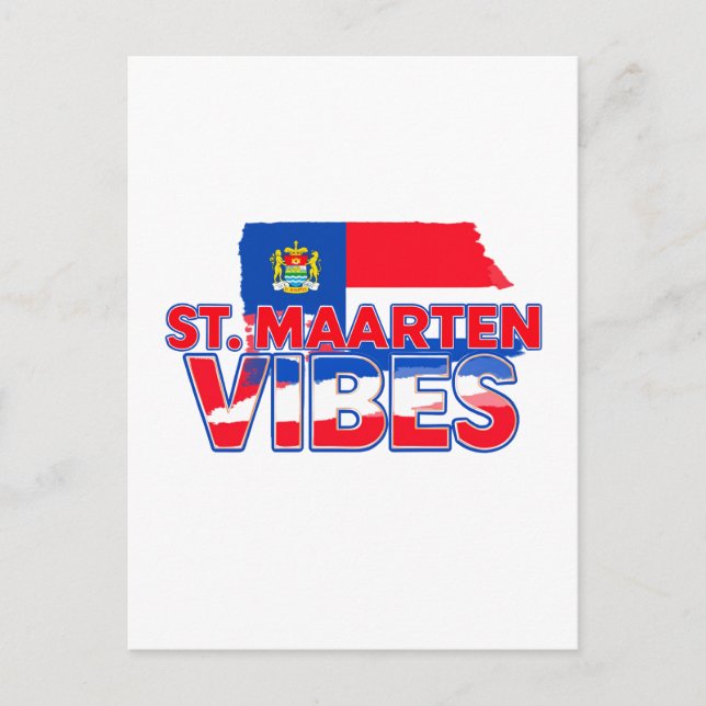 Carte Postale St. Maarten vibes Caribbean flag postcard (Devant)