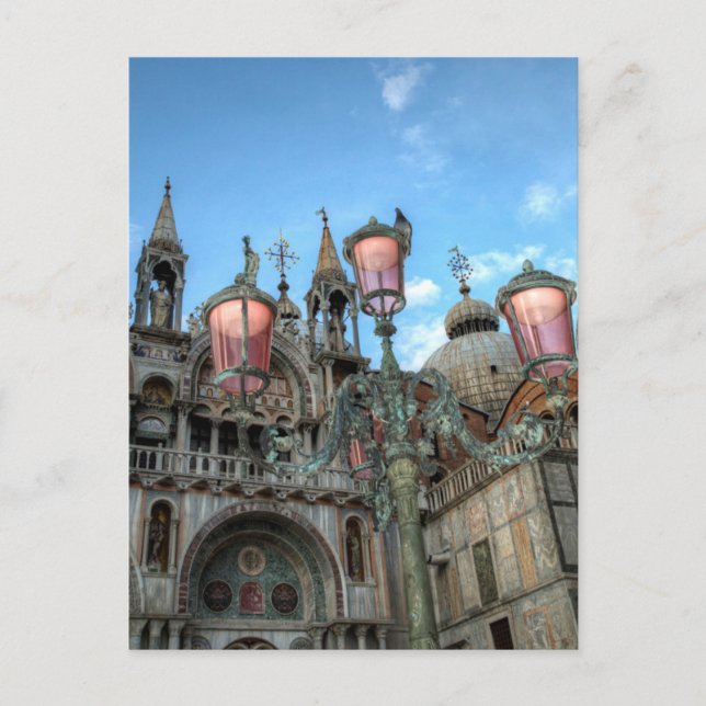 Carte Postale St. Marc et lampe, Venise, Italie (Devant)
