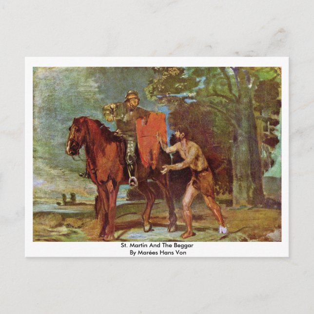 Carte Postale St Martin Et Le Mendiant Par Marées Hans Von (Devant)