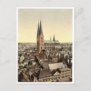 Carte Postale St. Mary's, de la tour de l'horloge St. Peter, Lub