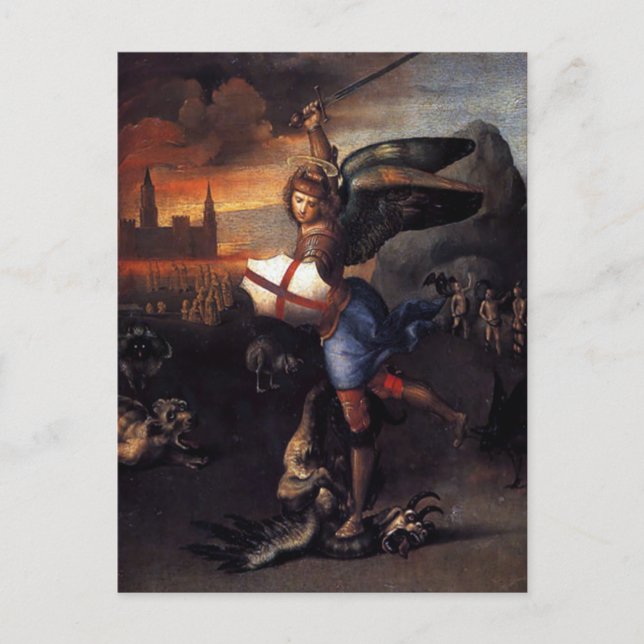Carte postale St Michael & Dragon Raphael (Devant)