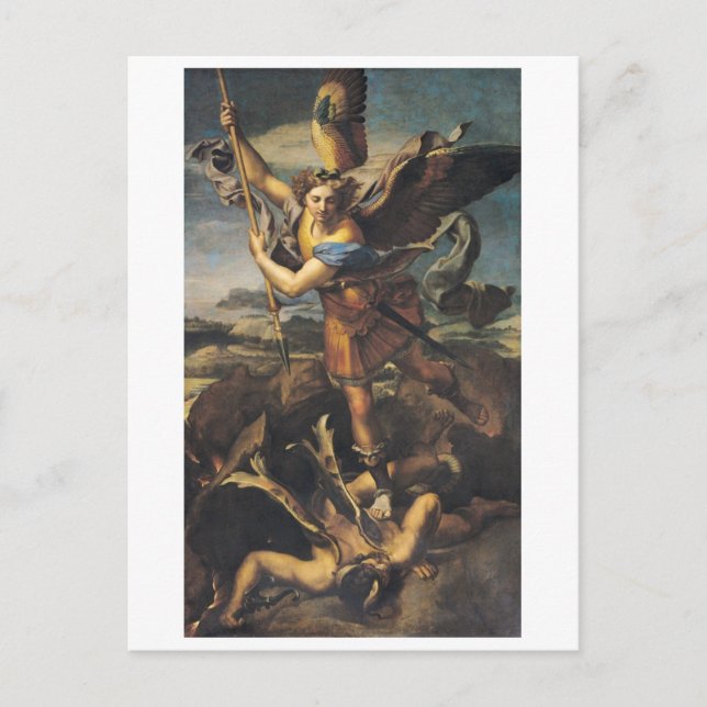 Carte Postale St. Michael écrasant le démon, 1518 (Devant)