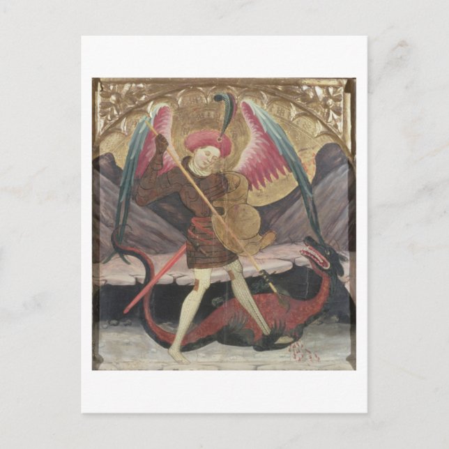 Carte Postale St Michael Vanquishing Evil, c.1480 (Tempera on pa (Devant)