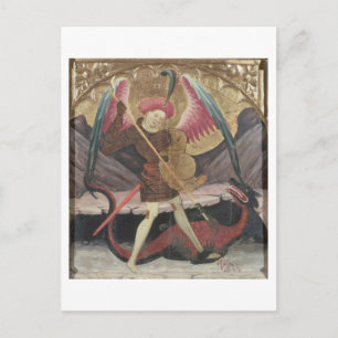 Carte Postale St Michael Vanquishing Evil, c.1480 (Tempera on pa