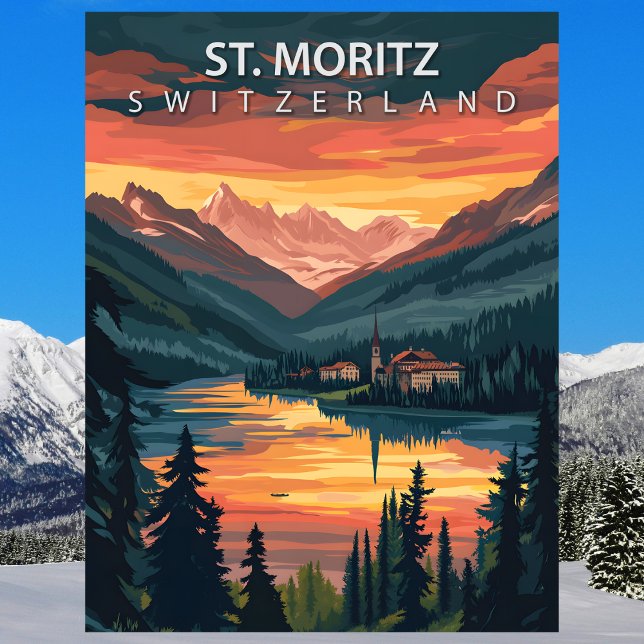 Carte Postale St. Moritz Switzerland Travel Alpine Winter (St. Moritz Switzerland Travel Alpine Winter Postcard
)