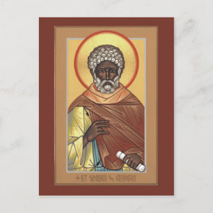 Carte Postale St. Moses the Ethiopian Prayer Card