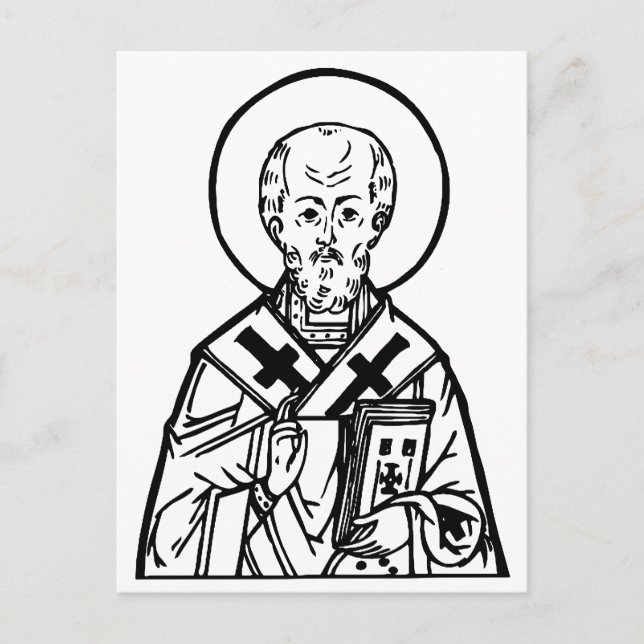 Carte Postale St. Nicholas of Myra Byzantine Orthodox Icon (Devant)