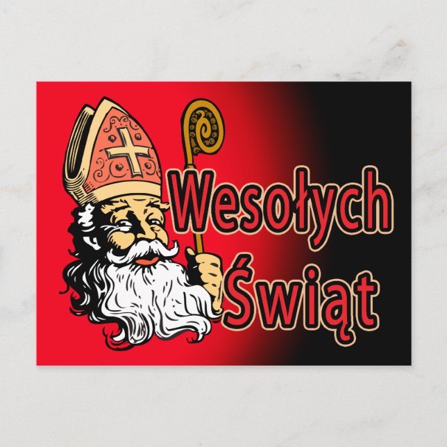 Carte postale St. Nicholas Wesolych Swiat (Devant)