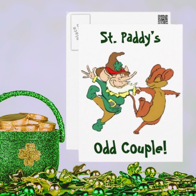 Carte Postale St. Paddy's Odd Couple (St. Paddy’s Odd Couple Postcard)