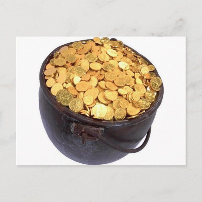 Carte Postale St Patrick&- Pot d'or (Devant)