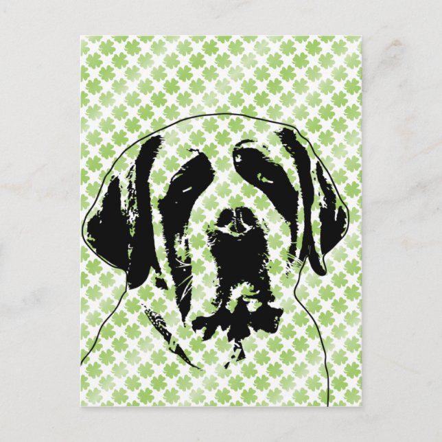 Carte Postale St patrick - St Bernard Silhouette (Devant)