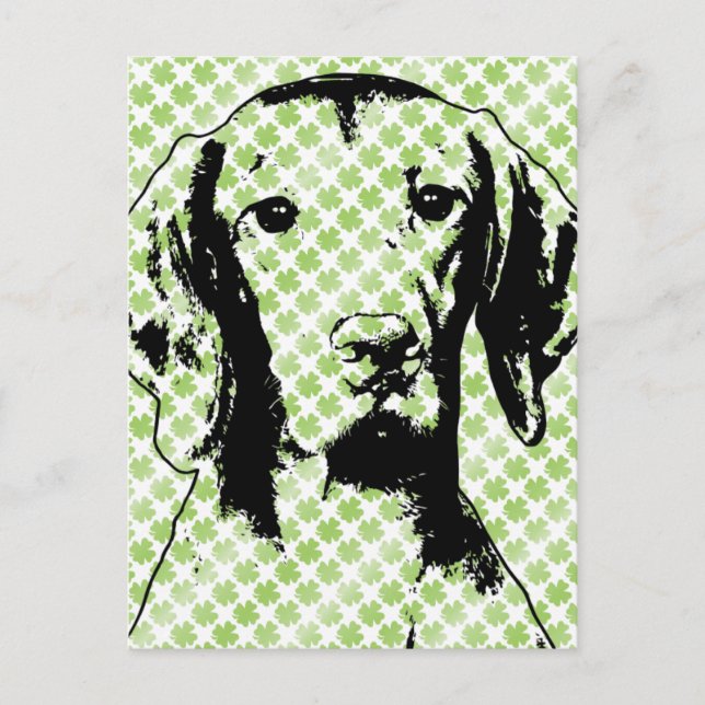 Carte Postale St patrick - Vizsla Silhouette - Reagan (Devant)