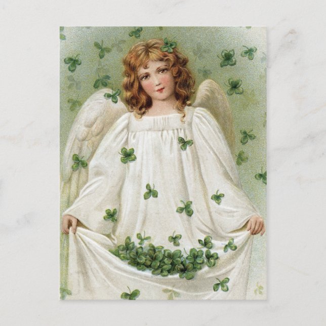 Carte Postale St. Patricks Angel vous apporte bonne chance (Devant)