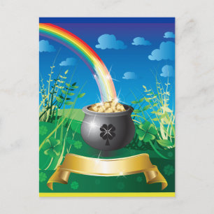 Carte Postale St. Patrick's Day Gold Arc-en-ciel