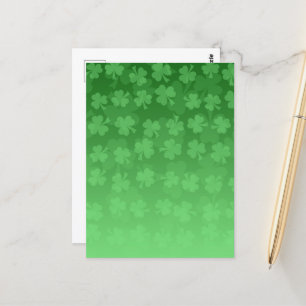 Carte Postale St. Patrick's Day green shamrock ombre motif