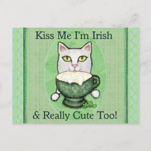 Carte Postale St. Patrick's Day Irish Cat