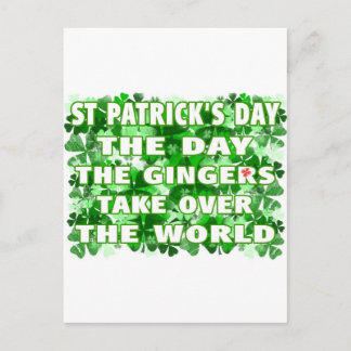 Carte Postale St Patricks Day-Le Jour Où Les Roux Prennent Le Po