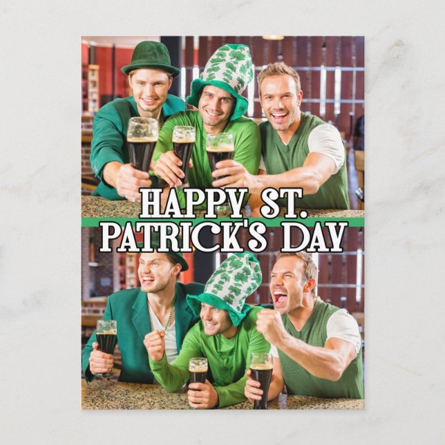 Carte Postale St Patrick's Day Shamrock Irish Celtic 2 photos (Devant)