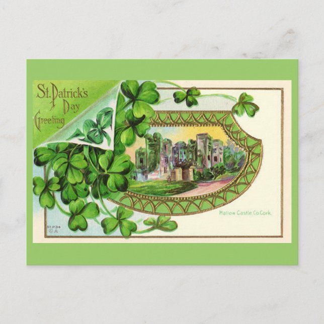 Carte Postale St. Patrick's Day Vintage Ireland Castle (Devant)