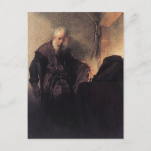 Carte Postale St. Paul à son bureau d'écriture par Rembrandt Pos