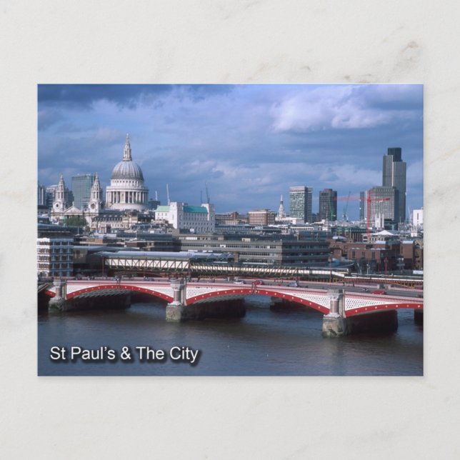 Carte postale St Pauls et City de Londres (Devant)