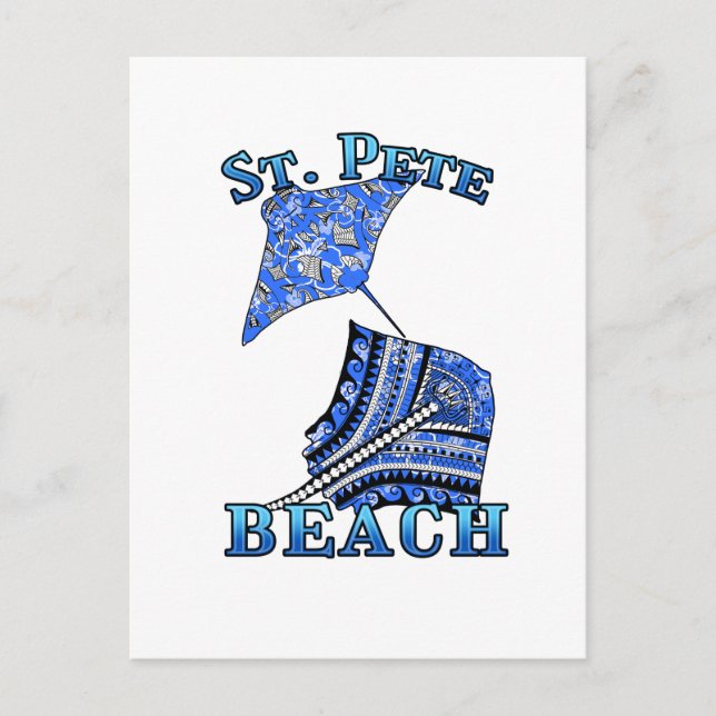 Carte Postale St Pete Beach Floride Vacances Tribal Stingray (Devant)