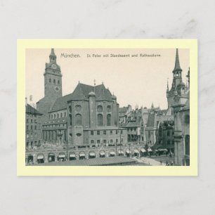 Carte Postale St Peters, Munich, Allemagne Vintage
