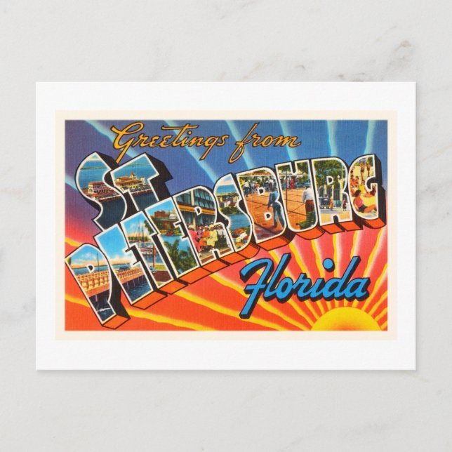 Carte Postale St Petersburg Floride FL Vintage voyage Souvenir (Devant)